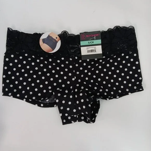 NOBO BOYS SHORT WHITE/BLACK  BRIEF FOR WOMEN SIZE SMALL - Picture 6 of 9